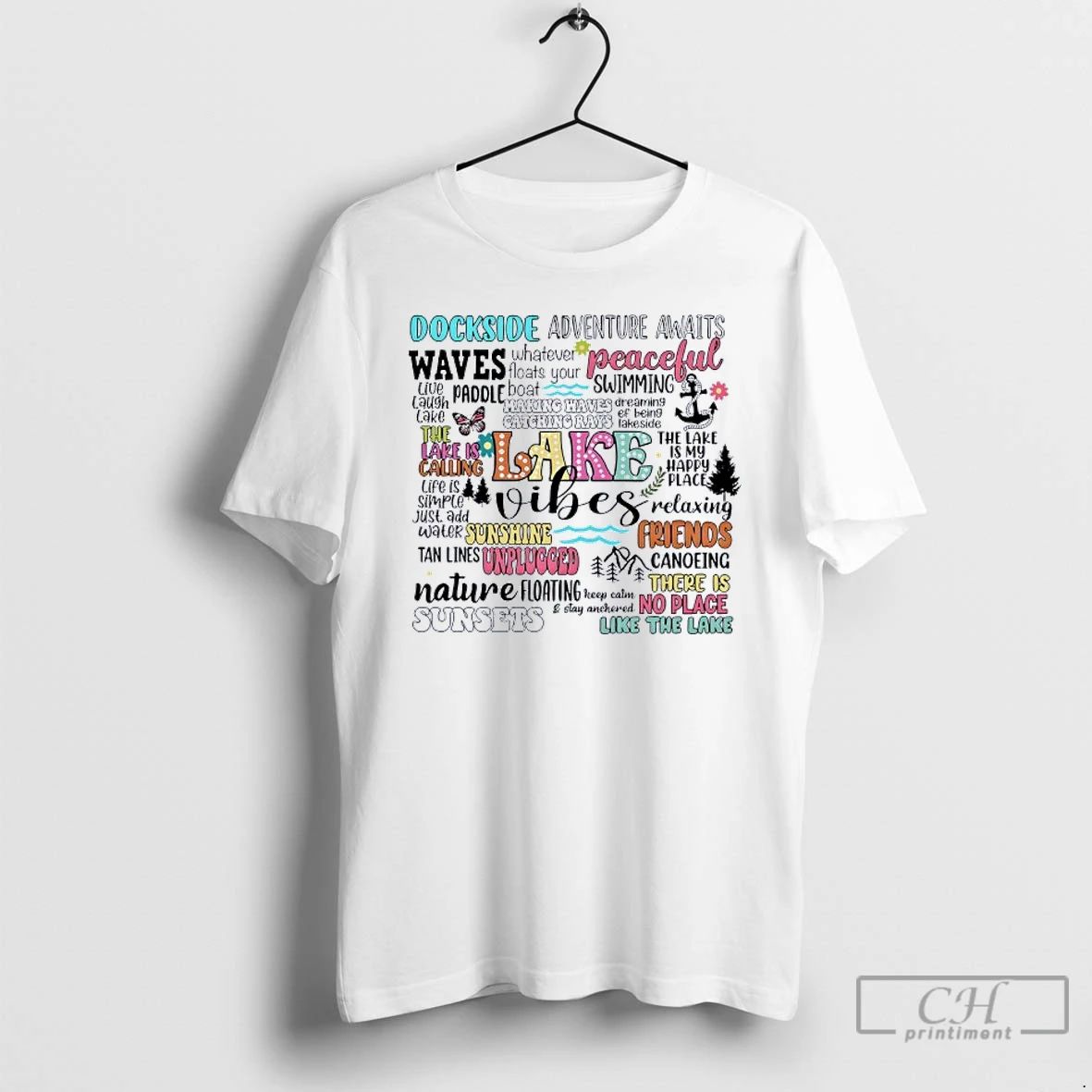 Classic Lake Vibes Dockside Adventure Awaits Peaceful Swimming T Shirts