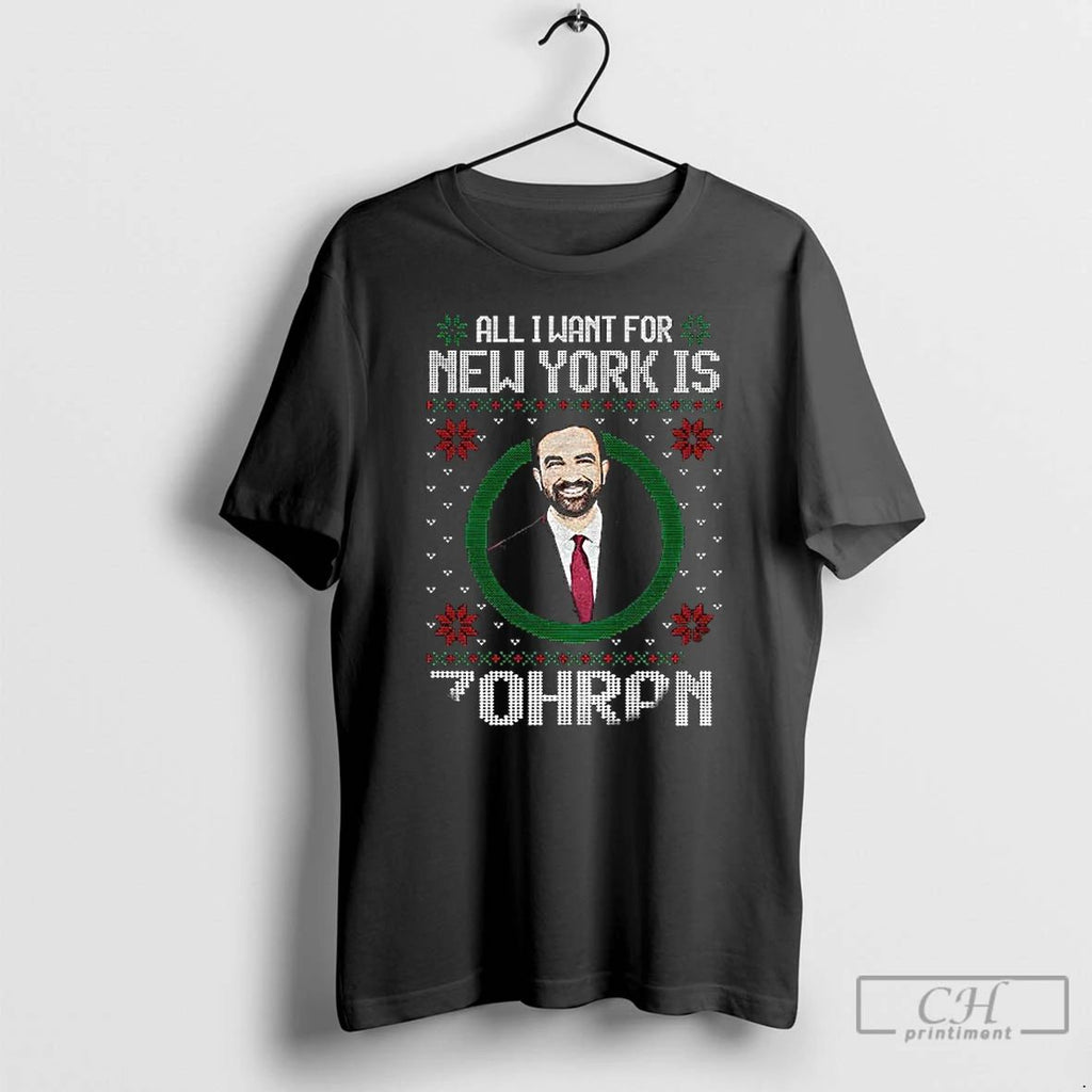 Premium Plbhuz6f Zohran Mamdani All I Want For New York Zohran Merry Christmas 2025
