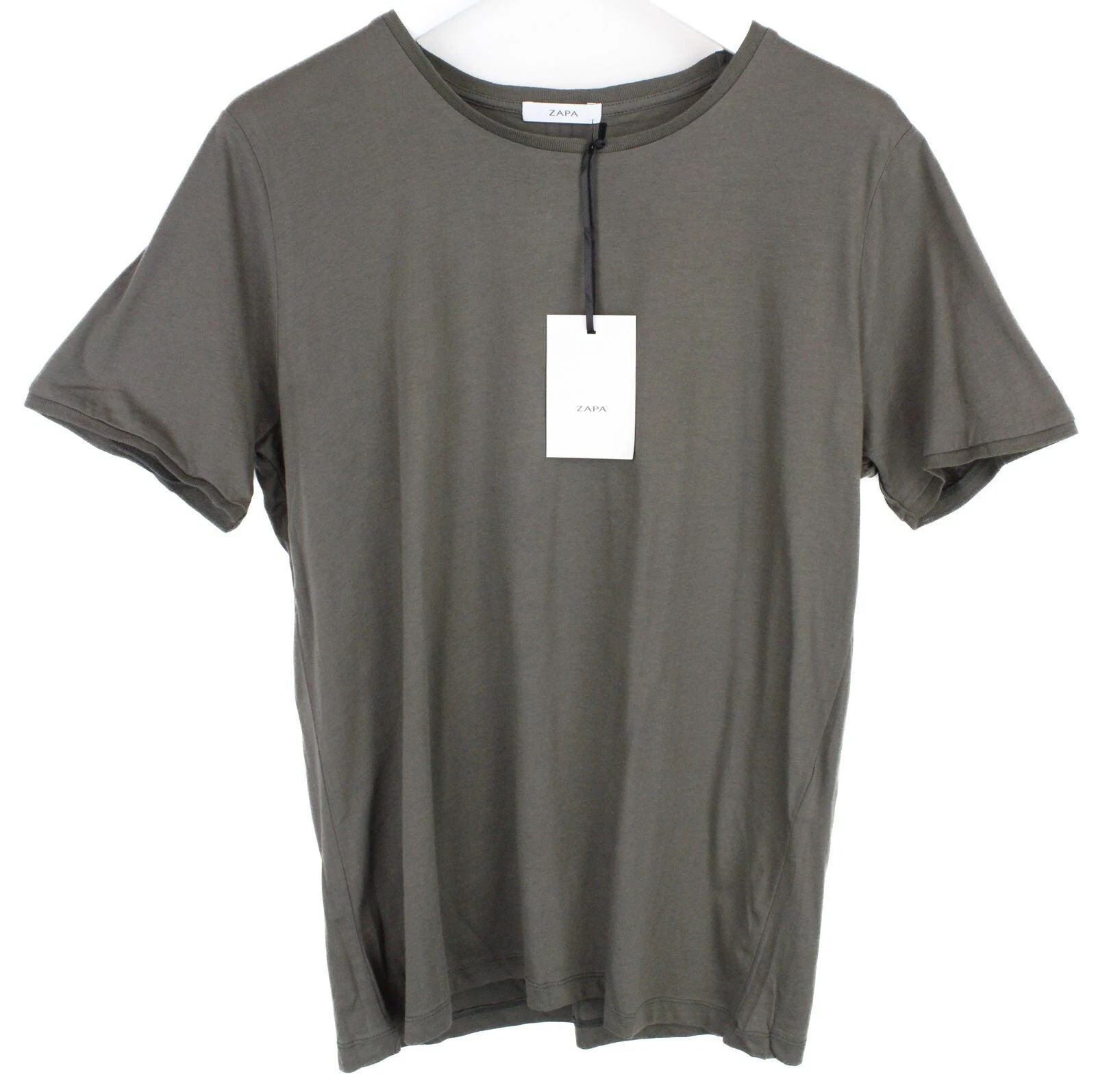 Zapa T-Shirt Homme 2XL Gris Uni Extensible Simple Rond Manches Courtes