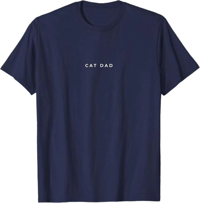 Cat Dad Cat Lover Funny Cat Minimalist Subtle Cat T-Shirt