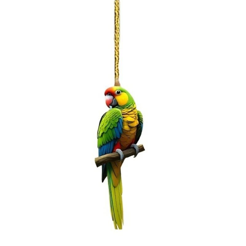 Stylish Flat Macaw Design Vehicle Embellishment Suitable for Modern Auto Decors