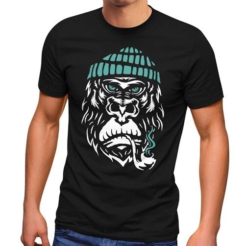 Mens T-Shirt Gorilla Monkey Monkey Captain Sailor Sailor Fashion Street Style