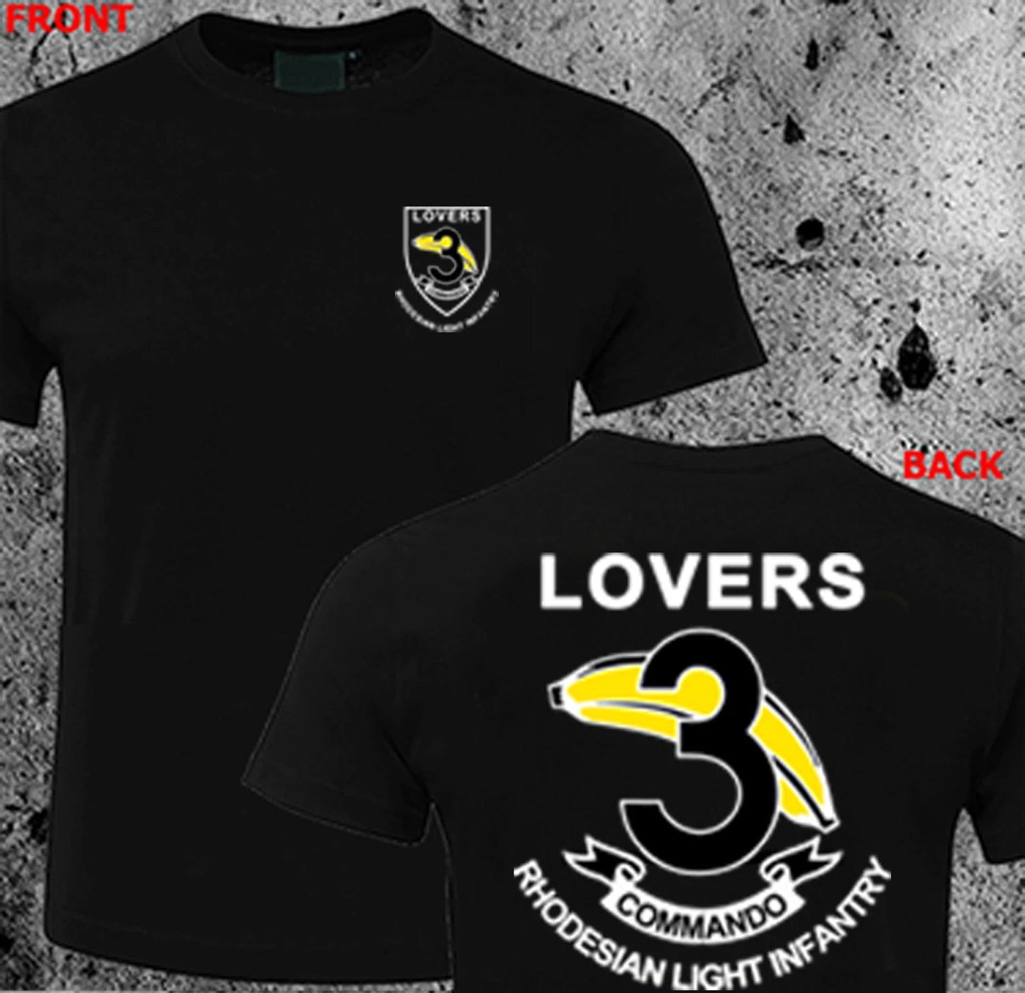 RLI Rhodesia Light Infantry 3 Lovers Tshirt, Rare Military tshirt