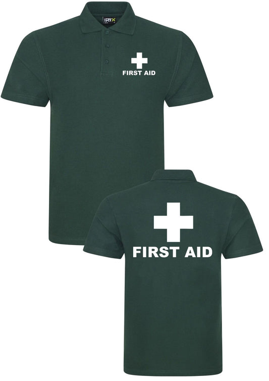 FIRST AID POLO SHIRT WORKWEAR MEDICAL FIRST AID HEALTH CARE HOSPITAL TOP UNISEX