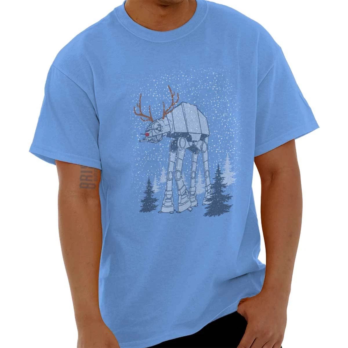 Sci Fi Christmas Robot Rudolph Reindeer Xmas Womens or Mens Crewneck T Shirt Tee