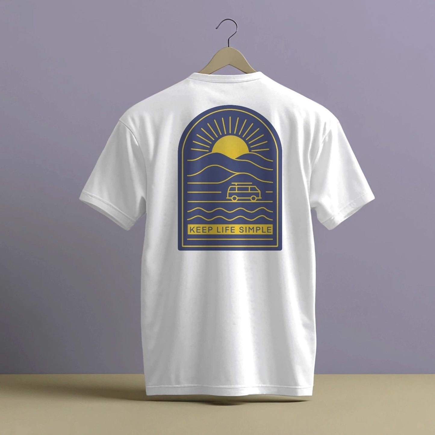 KEEP LIFE SIMPLE PURPLE DESIGN PRINT HIGH QUALITY HEAVY COTTON T-SHIRT (UNISEX)
