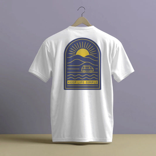 KEEP LIFE SIMPLE PURPLE DESIGN PRINT HIGH QUALITY HEAVY COTTON T-SHIRT (UNISEX)