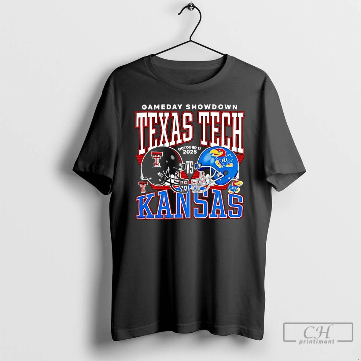 Premium Gameday Showdown Texas Tech Red Raiders Vs Kansas Jayhawks 2025 T Shirts