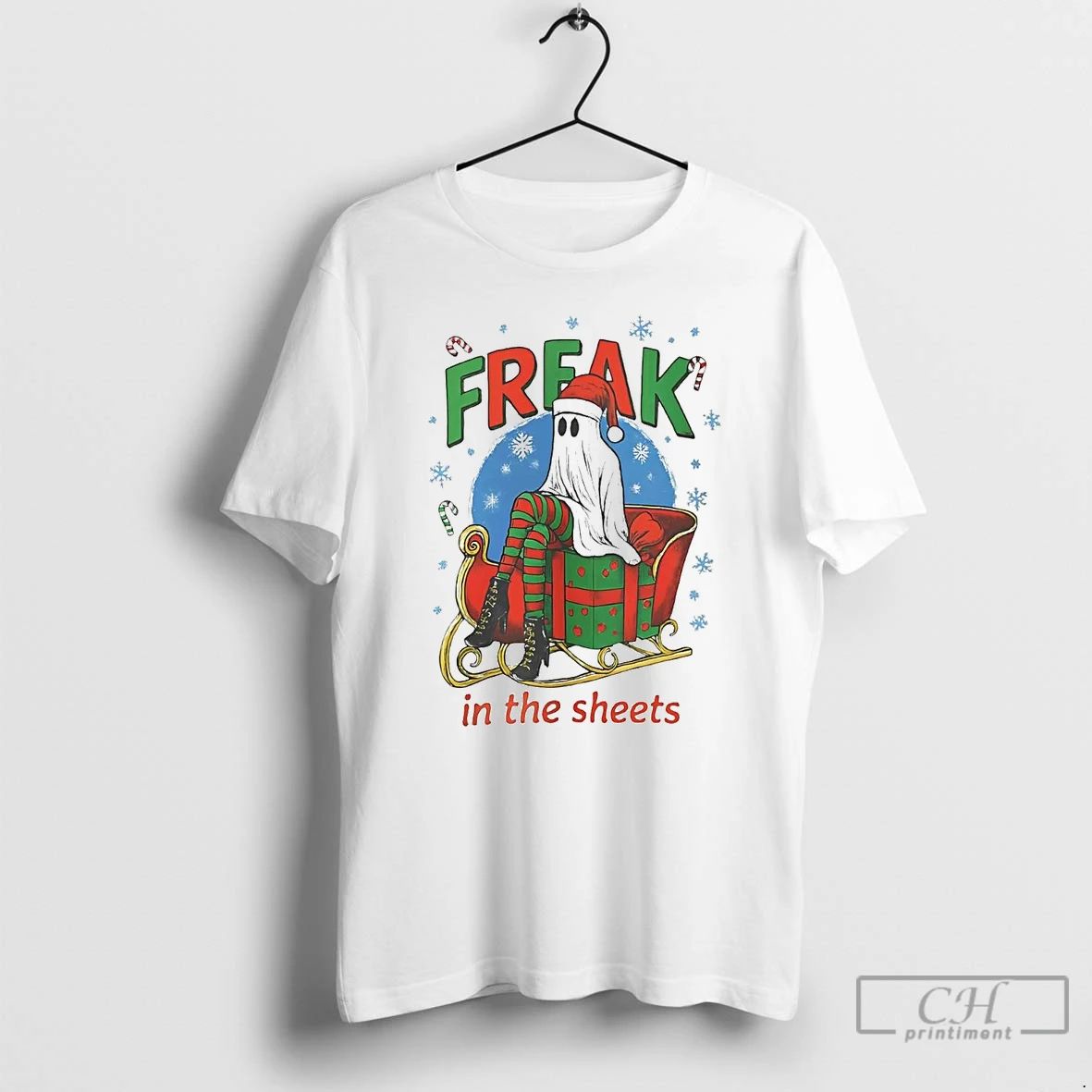 Classic Ghost Riding Sleigh Freak In The Sheets Christmas T Shirts