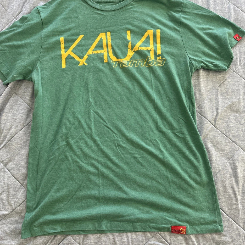 Tamba surf company Classic Logo Kauai Hawaii Green Shirt Large