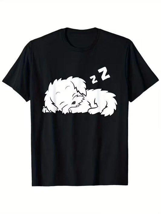 Sleeping Maltese Dog Cute Sleeping Maltese Dog T-Shirt