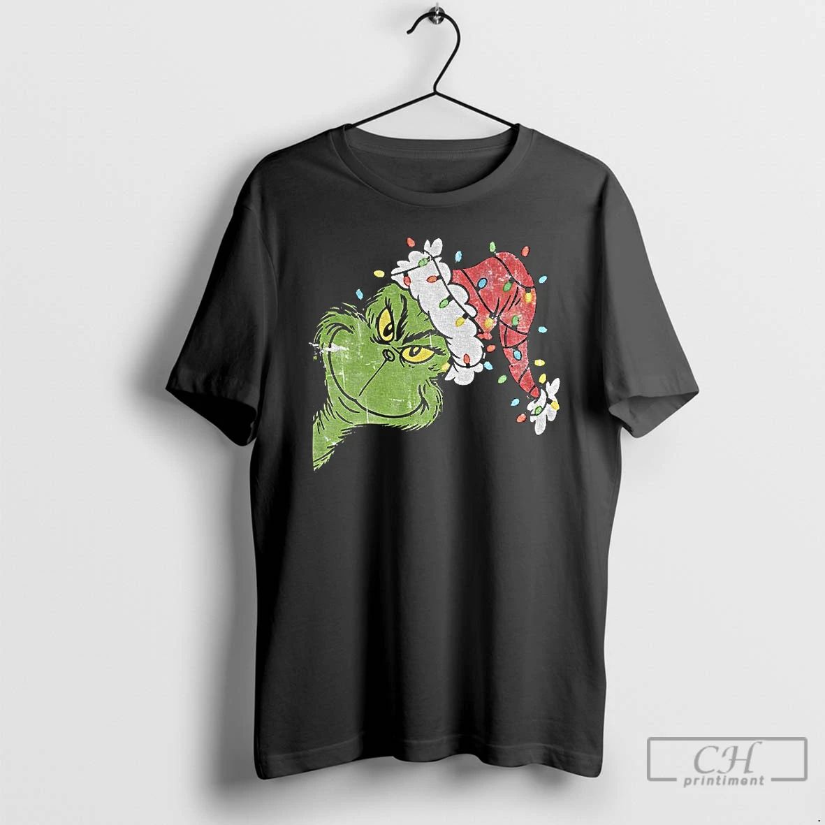 Classic Grinch Santa Hat Merry Christmas 2025 T Shirts