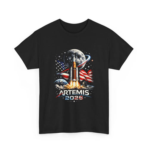 Artemis 2026 Moon Landing T Shirt American Rocket Space Launch Tee
