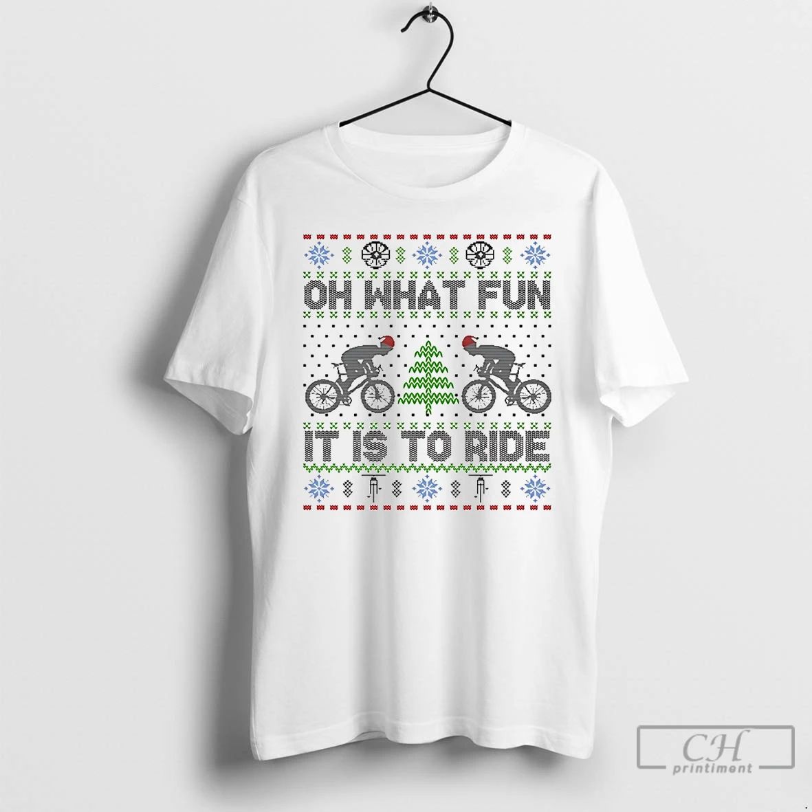Classic Oh What Fun It Is To Ride Bicycle Ugly Christmas T Shirts