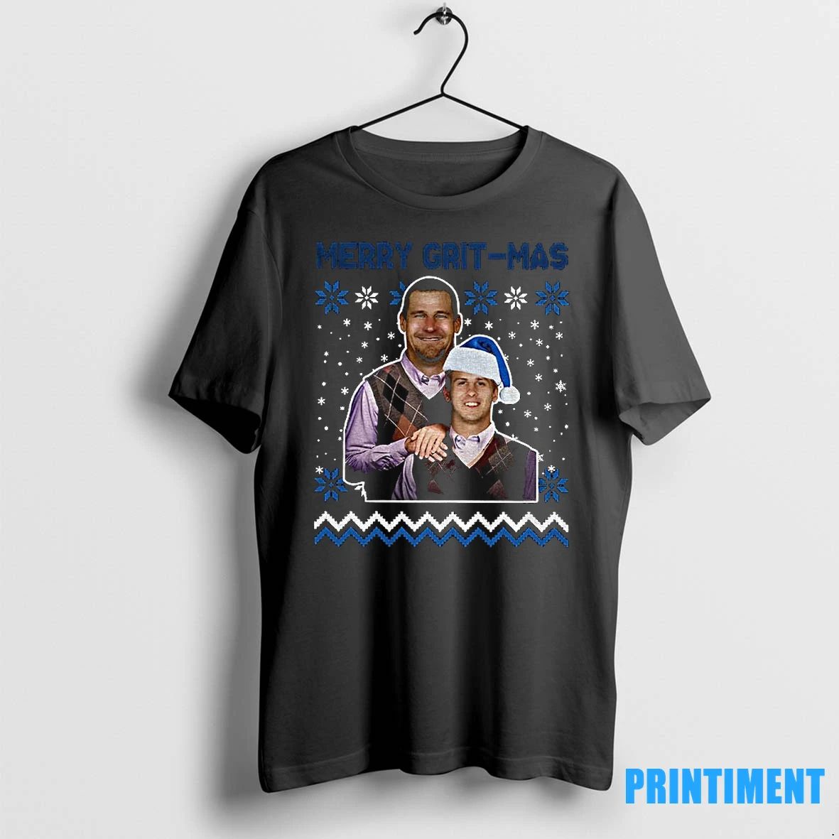 Dan Campbell And Jared Goff Detroit Lions Football Merry Grit Mas Merry Christmas Tshirts Sweater
