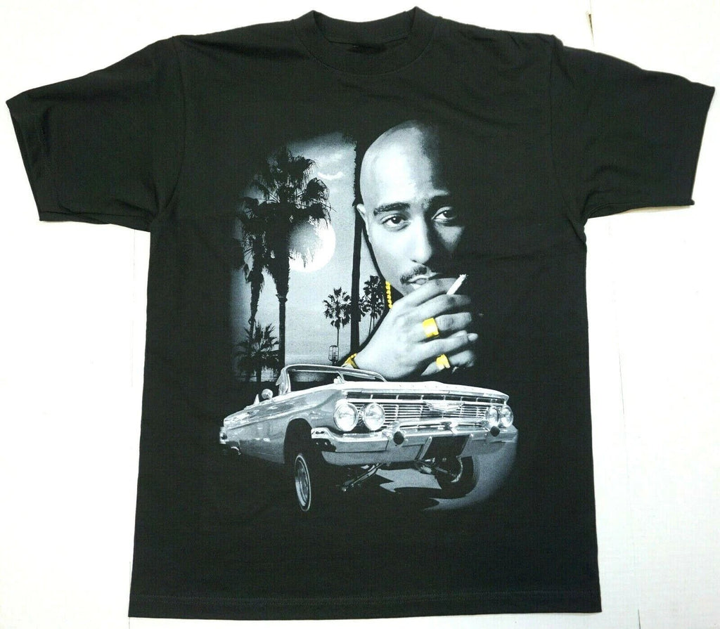 TUPAC SHAKUR T-shirt 2Pac Lowrider Urban Streetwear Hip Hop Rap Men's Tee New
