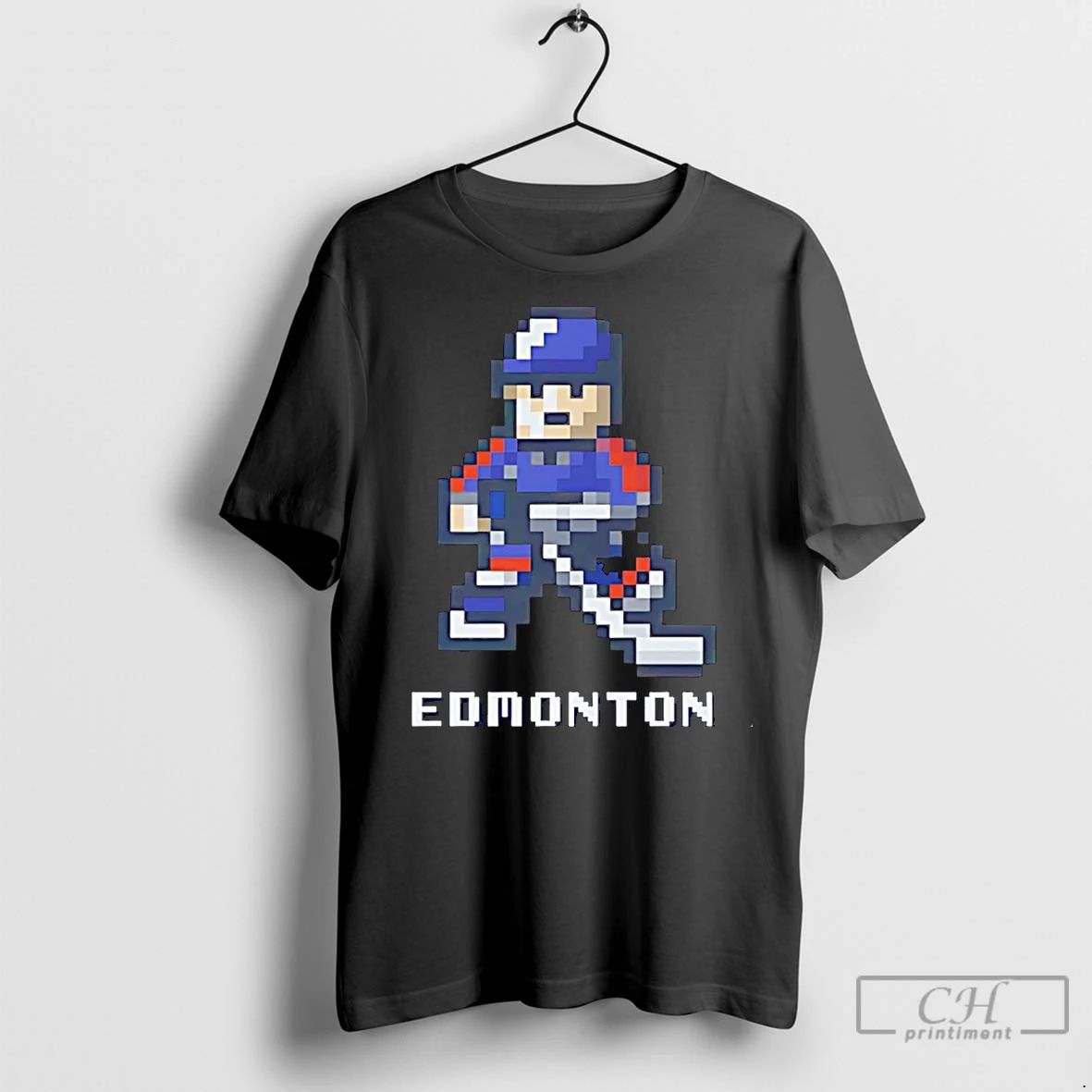 Classic Edmonton Oilers Hockey Player 8 Bit Pixel Christmas