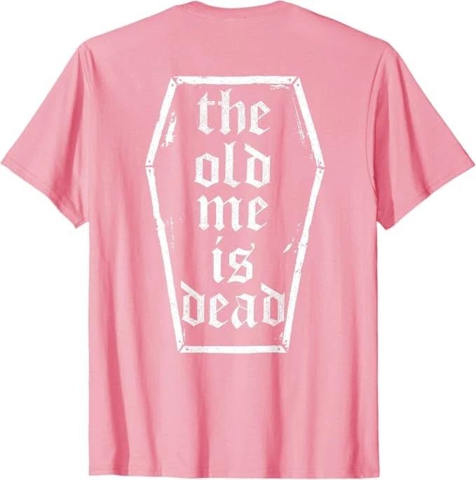 The Old Me is Dead in Coffin Funny Vintage Gym (ON Back) T-Shirt