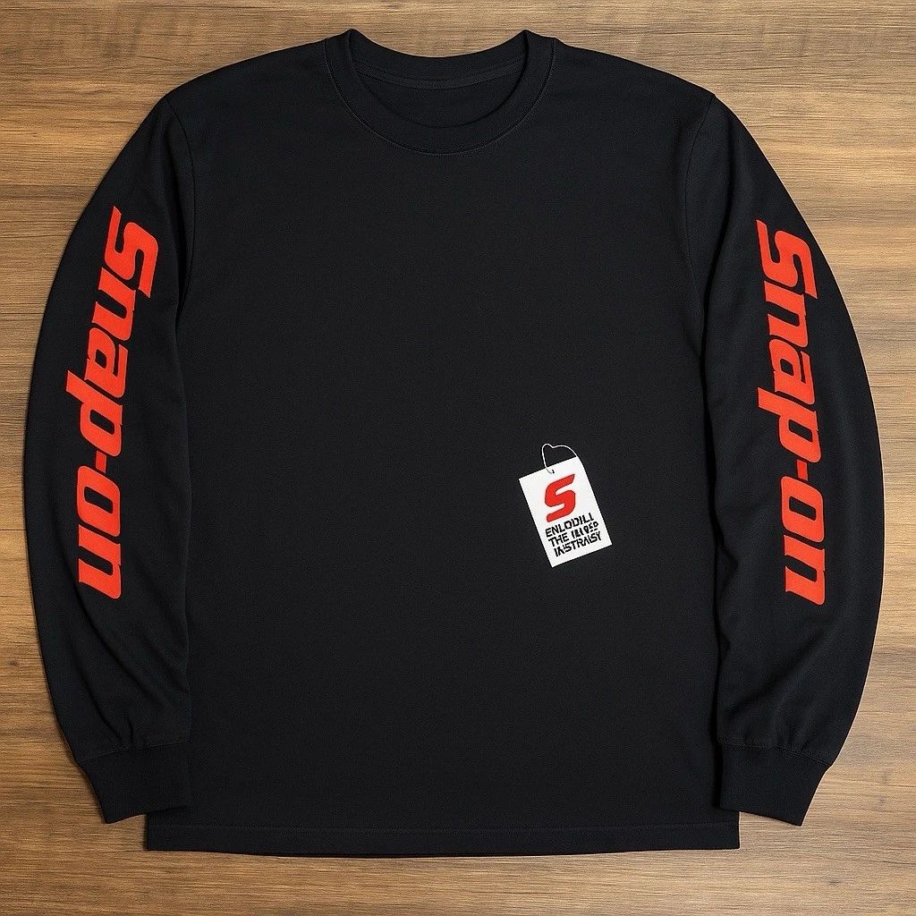 Snap-On Long Sleeve Shirt – Black with Red Sleeve Logo – 2X, 3X – NEW