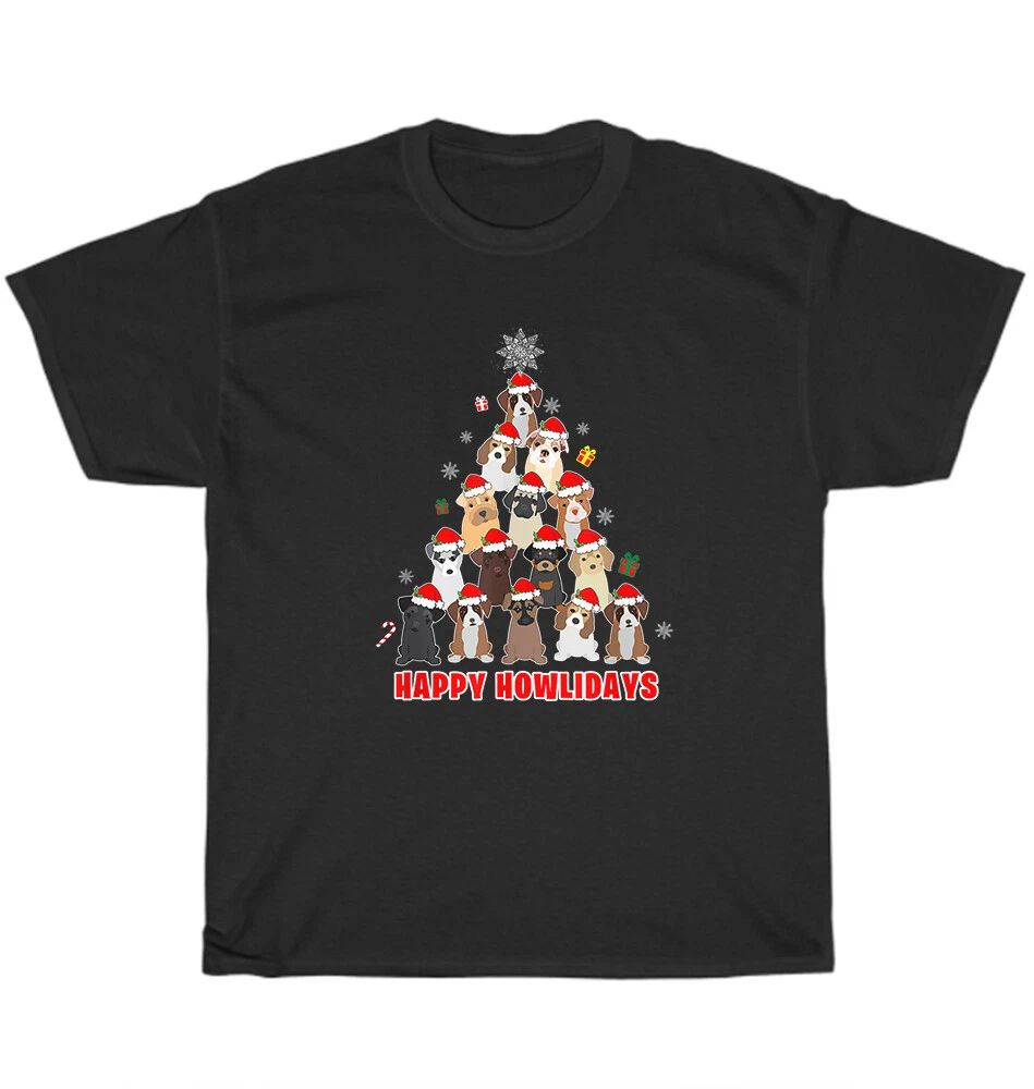 Dog Christmas Tree Happy Howlidays T-Shirt Dogs Pet Puppy Lover Xmas Unisex Gift