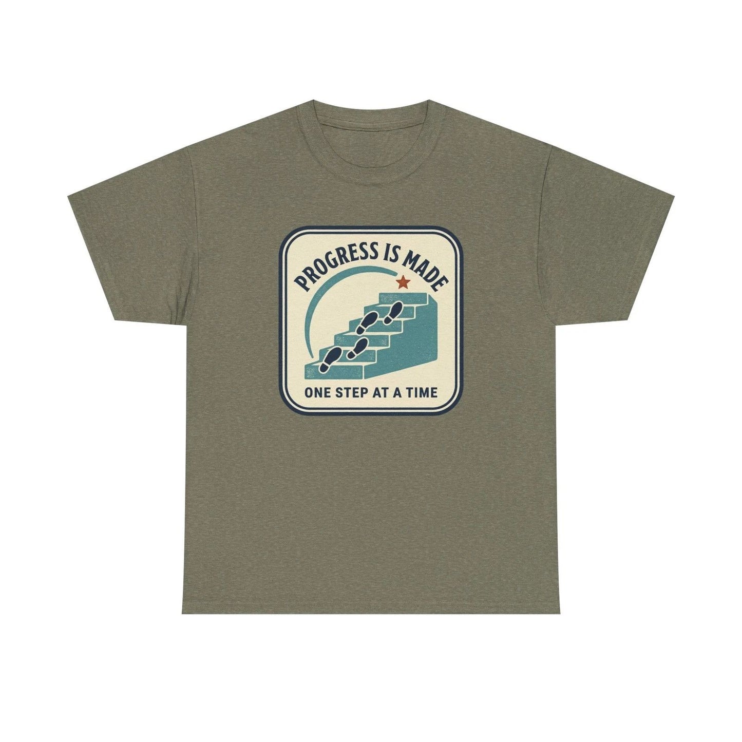 Progress Is Made One Step at a Time Tee | Motivational Steps Graphic