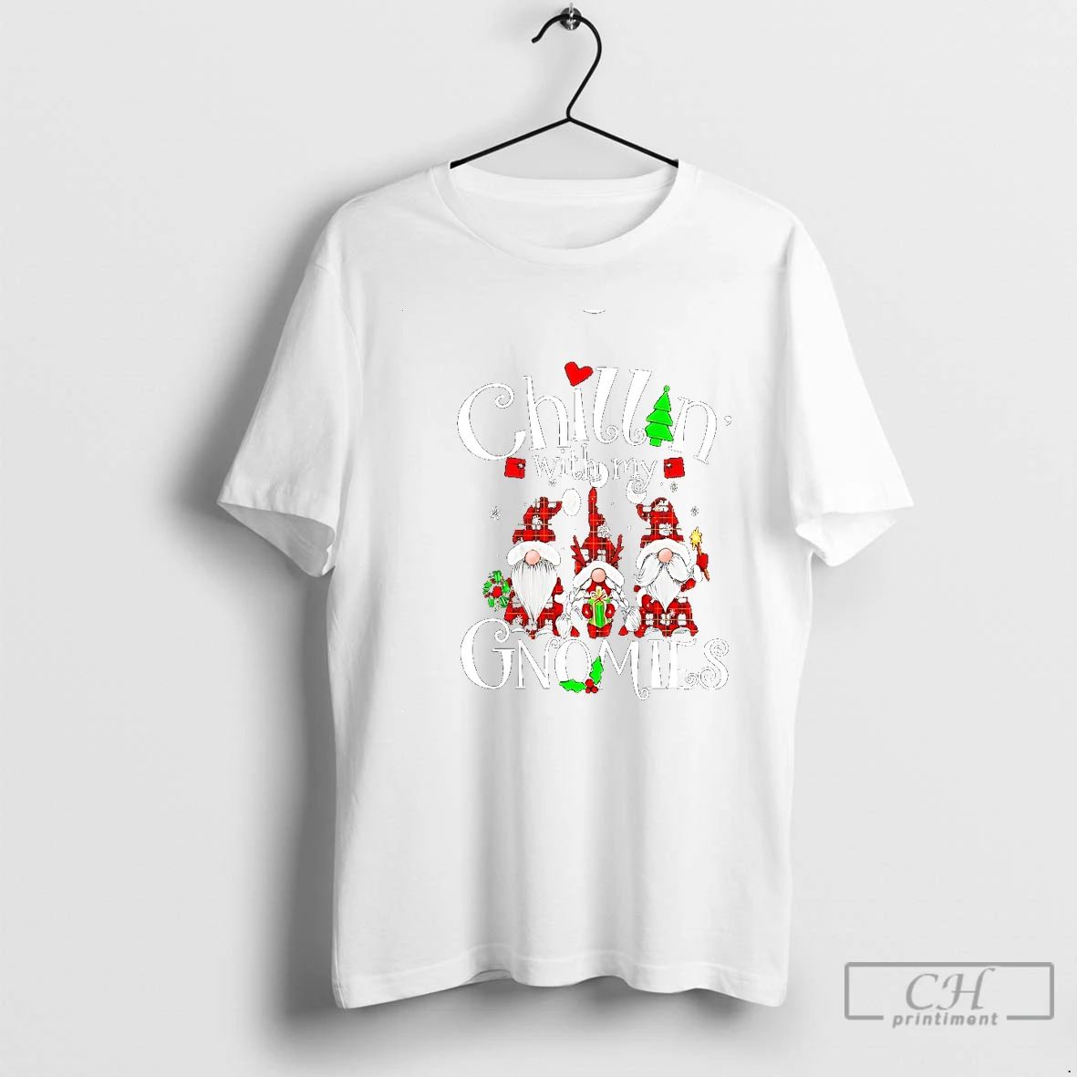 Classic Chillin With My Gnomies Plaid Christmas Lights T Shirts