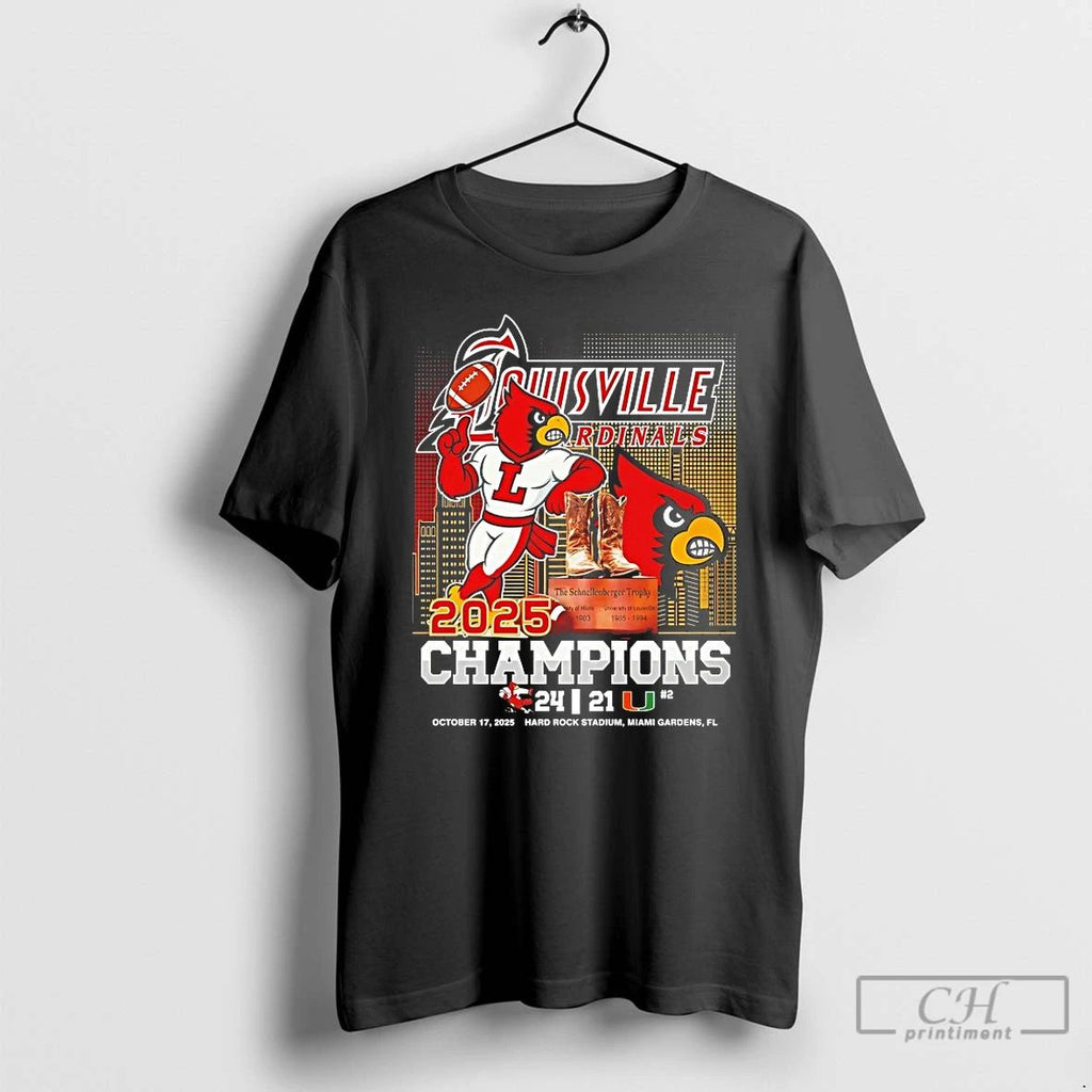 Classic Louisville Cardinals The Schnellenberger Trophy Champions 2025 T Shirts