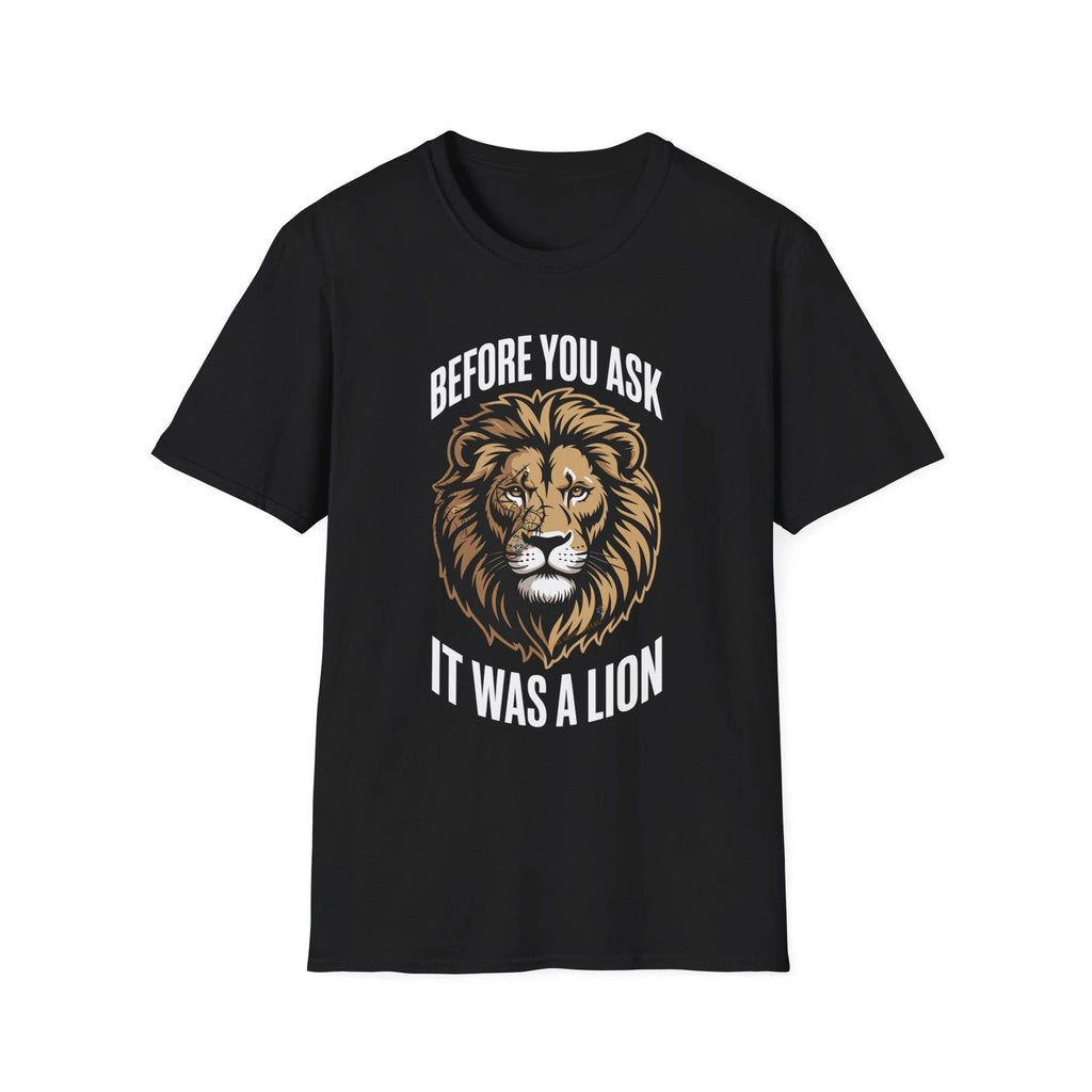 Funny Amputee T-Shirt for Men – "Before You Ask It Was a Lion" Bold Graphic Tee