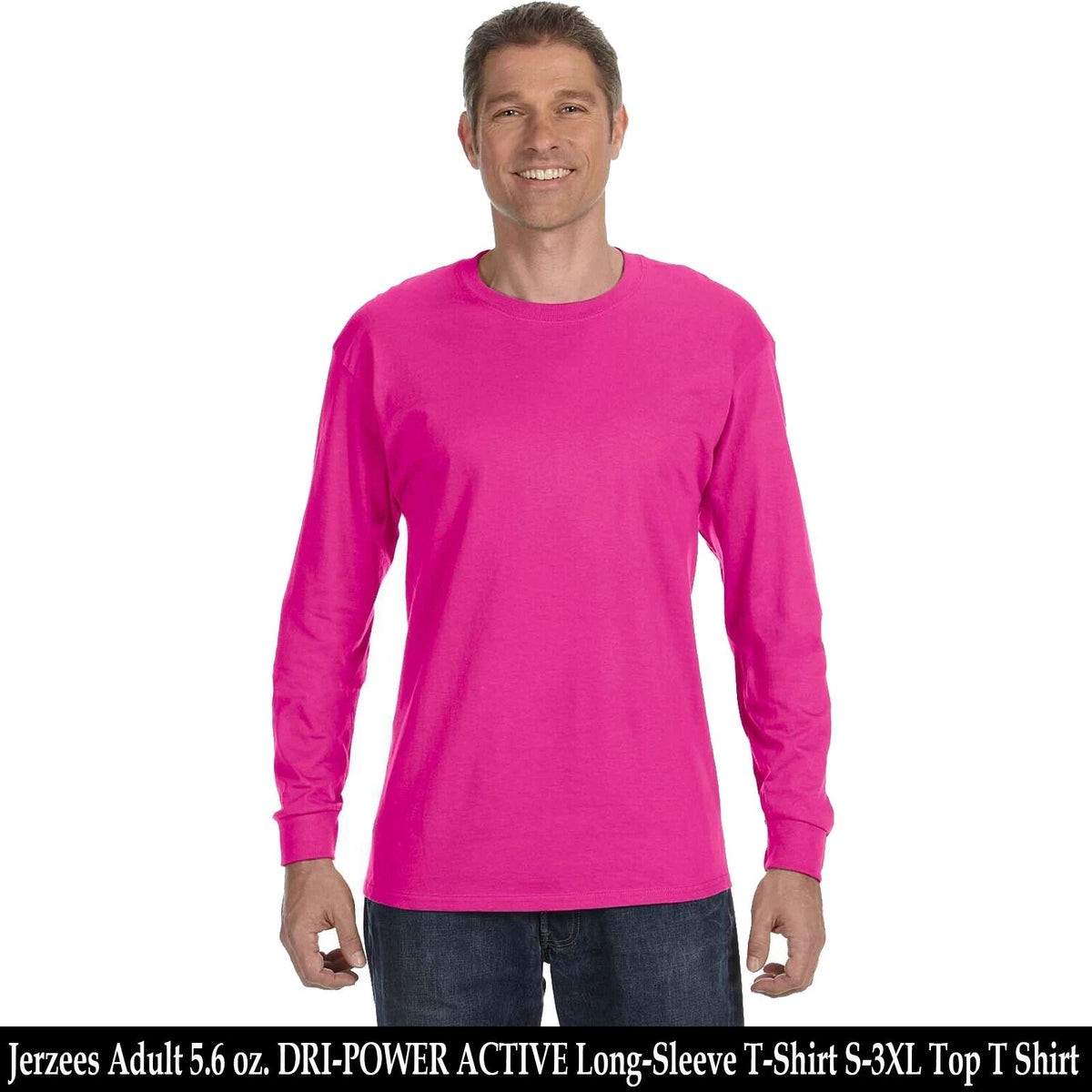 Jerzees Adult 5.6 oz. DRI-POWER ACTIVE Long Sleeves Rib Cuffs T-Shirt 29L S-3XL