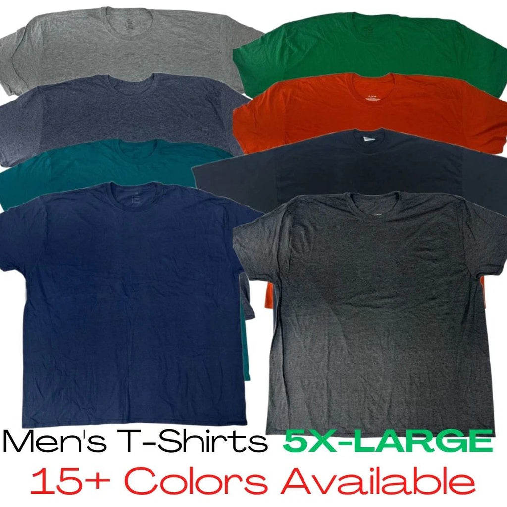 MEN'S BIG AND TALL 5XL SHORT SLEEVE TEE BLANK COTTON T SHIRTS HIGH QUALITY ✔️✔️