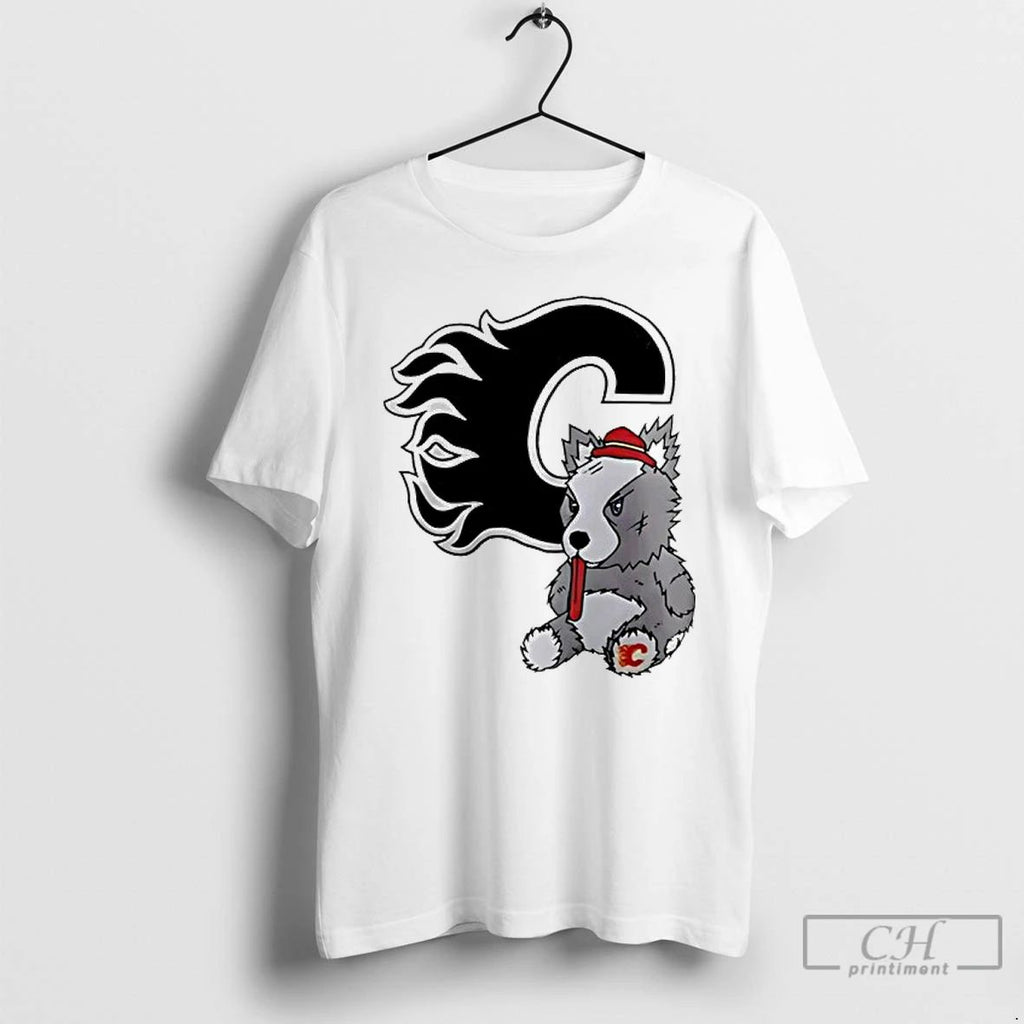 Premium Calgary Flames Harvey The Hound Mascot Logo T Shirts