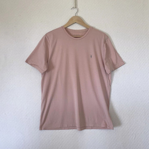 Allsaints Brace SS Crew T-Shirt Men’s XL 100% Brushed Cotton Light Tonic Pink