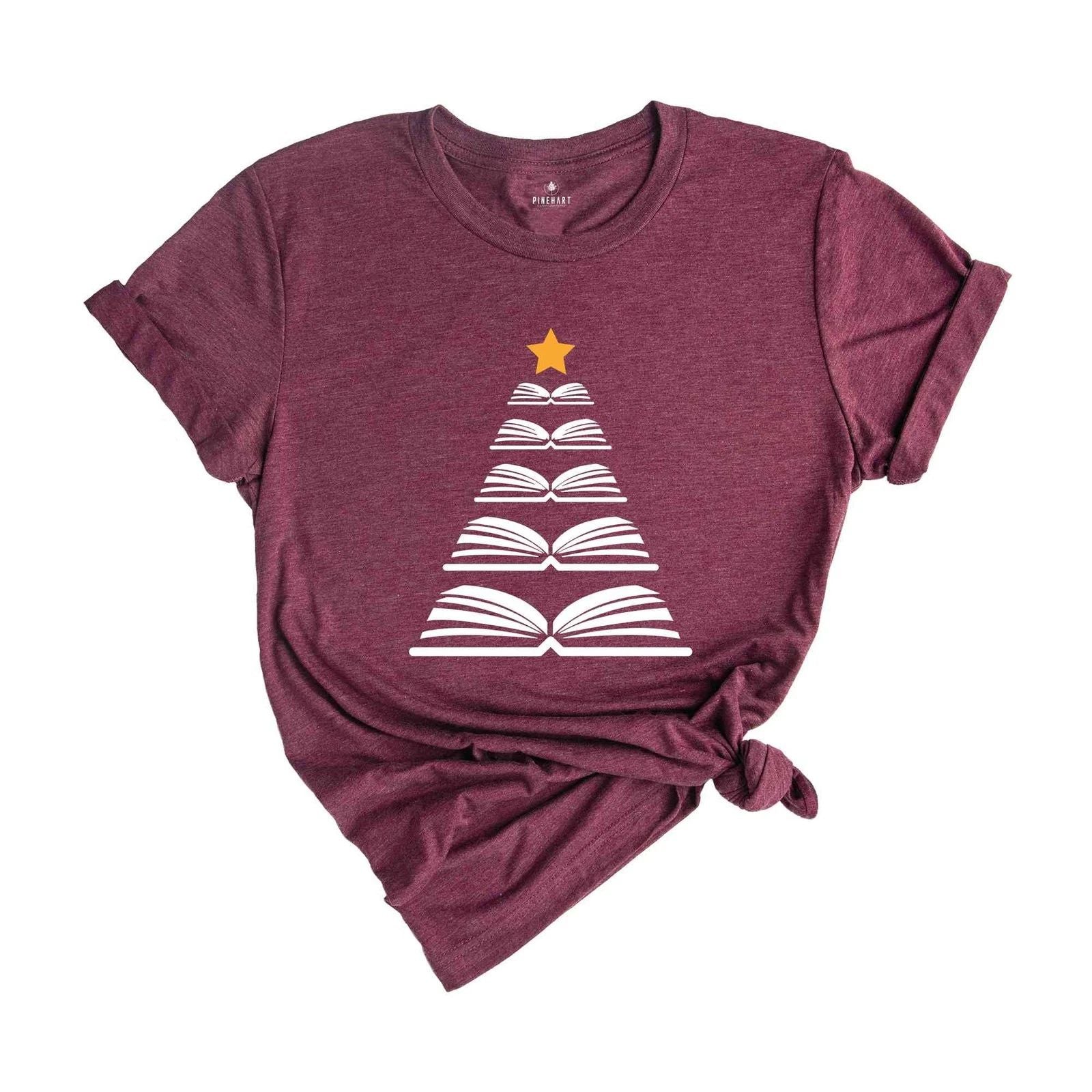 Books Tree Christmas Shirt, Cute Christmas Tee, Christmas Gift, Book Lovers Chri