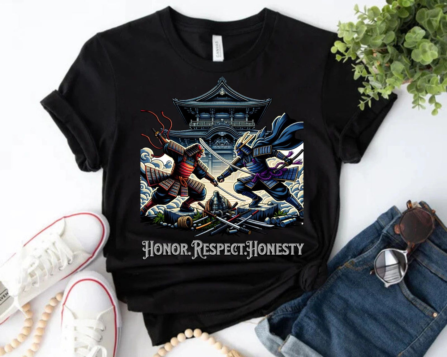 Shogun Warrior Shirt – Honor Respect Honesty Vintage Japanese Samurai Tee Boho