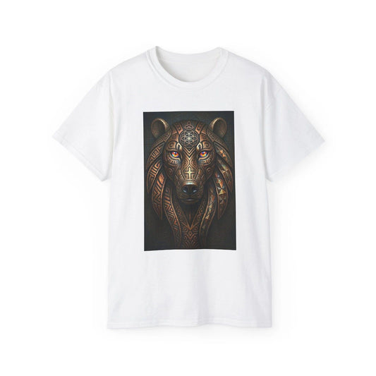 Intricate Tribal Wolf Artwork T-Shirt | Geometric Mandala Wolf Print