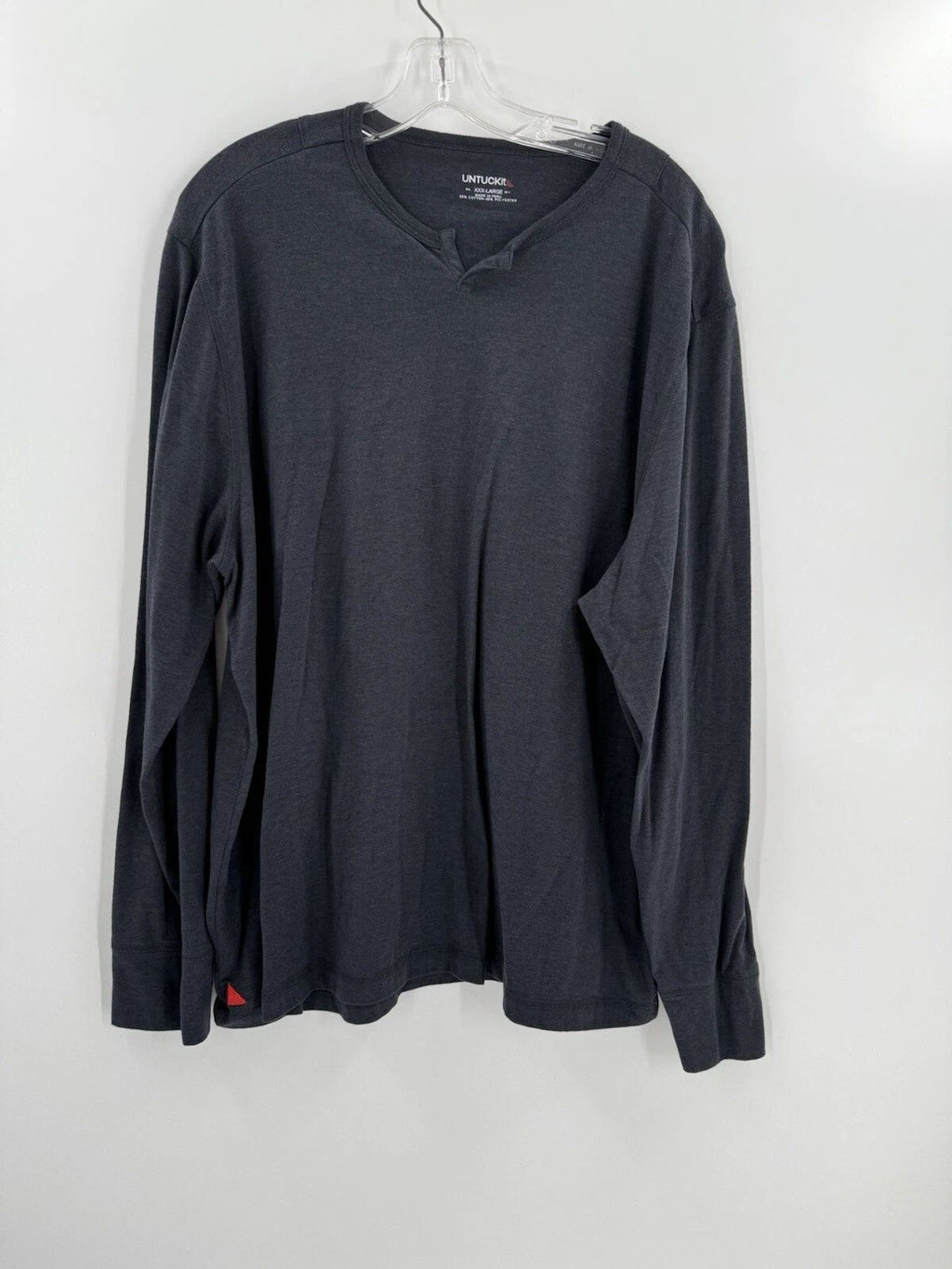 UNTUCKit Eco-Soft Long Sleeve Basic T-Shirt Gray Size XXXLARGE Long Sleeve
