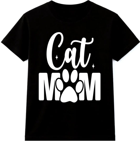 Cat Mom T Shirt Cute Paw Print Graphic Tee Cat Lover Mother Gift Idea Top