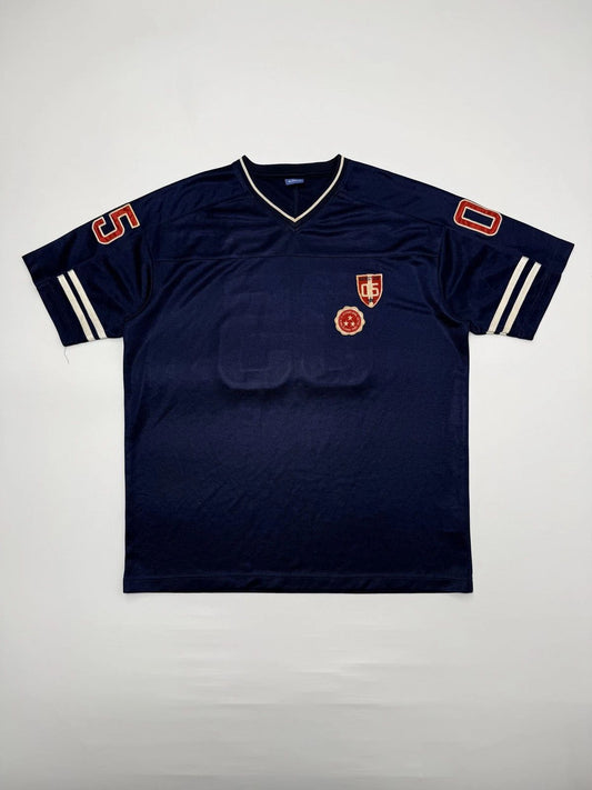 Cup's Jersey T-Shirt Short Sleeve V-Neck Men's Blue Graphic Print L Sports
