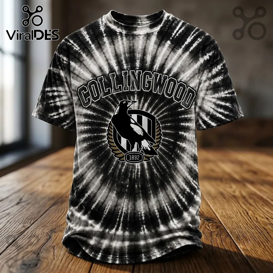 Collingwood Magpies AFL Black Tie Dye Shirt