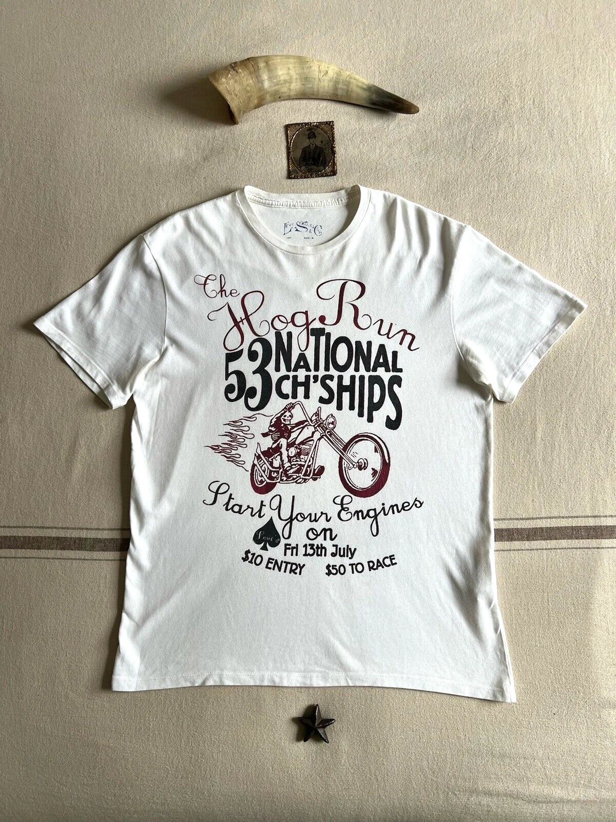 Levi's Vintage Biker T-Shirt M 2010 Motorcycle Club MC Hog Run Chopper Harley