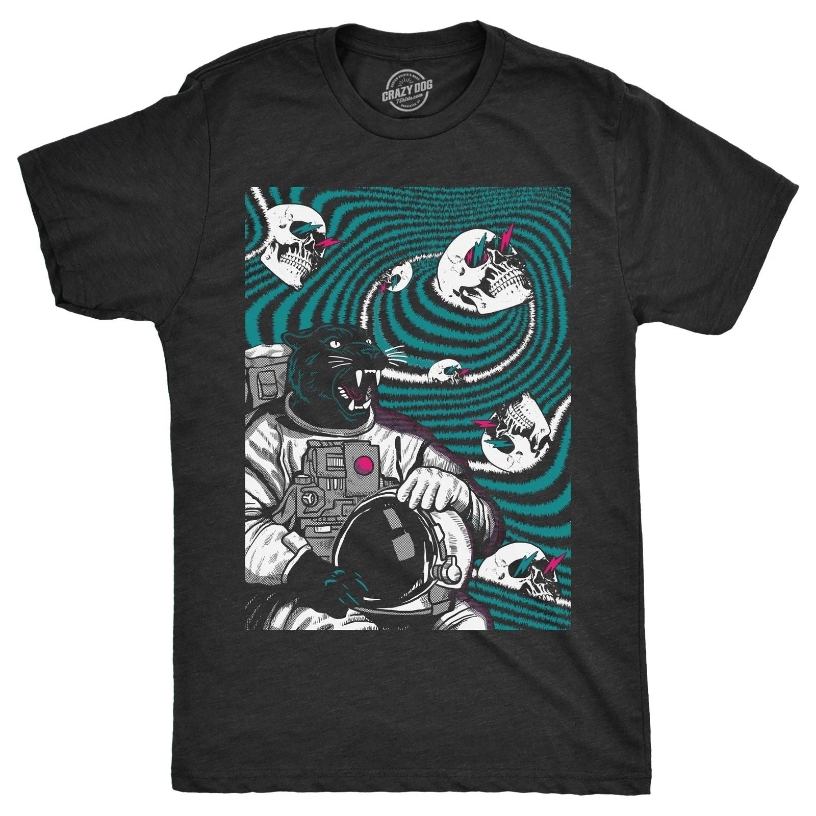 Mens Funny T Shirts Panther Astronaut Sarcastic Space Graphic Novelty Tee for