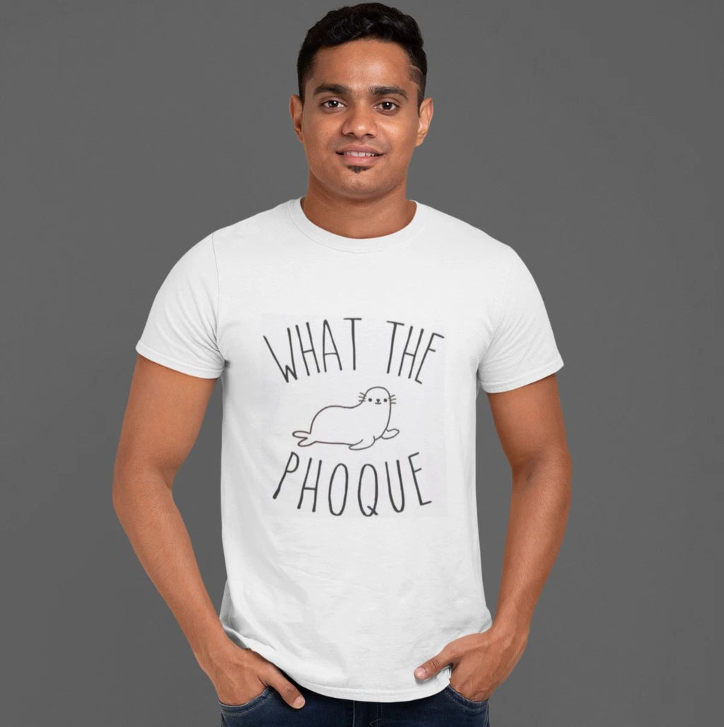 Men's Short Sleeve T-Shirt White, WHAT THE PHOQUE