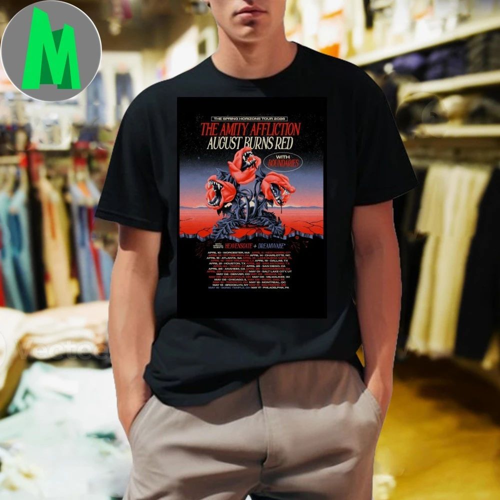 The Amity Affliction And August Burns Red North America Tour 2026 Poster Shirt