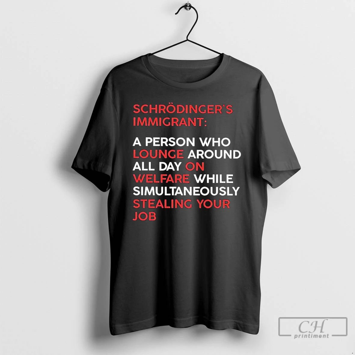 Classic Schrodingers Immigrant A Person Who Lounge Around All Day On Welfare T Shirts