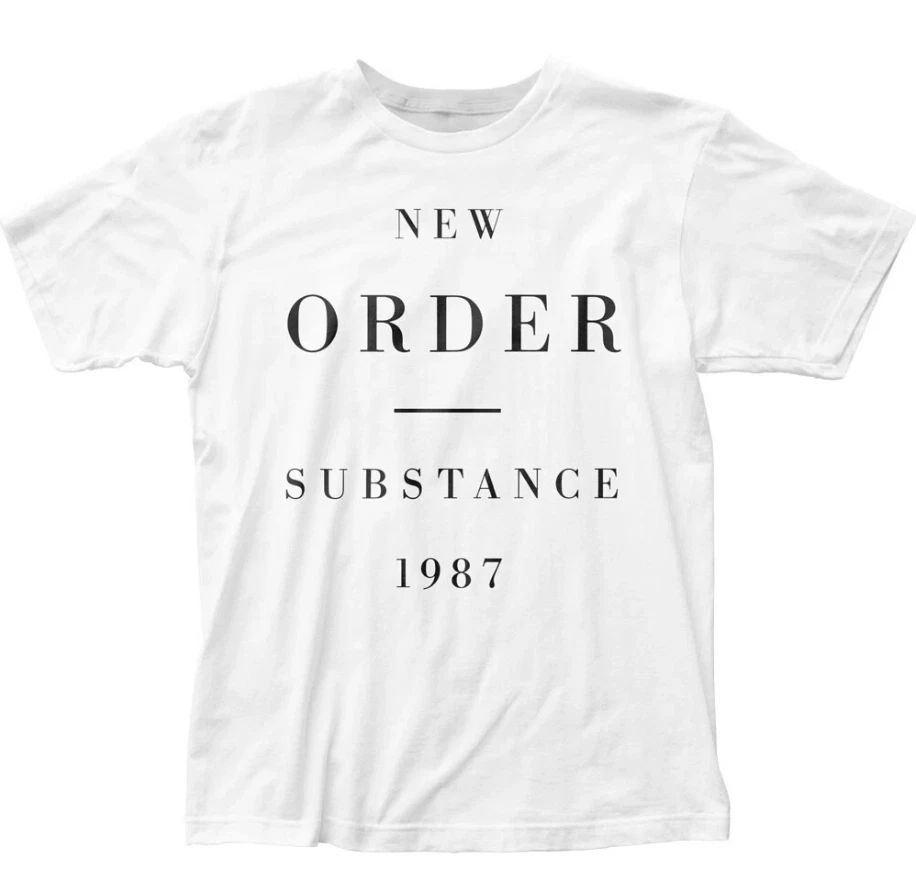 New Order Substance 1987 T Shirt Mens Rock And Roll Music Classic Band Tee White