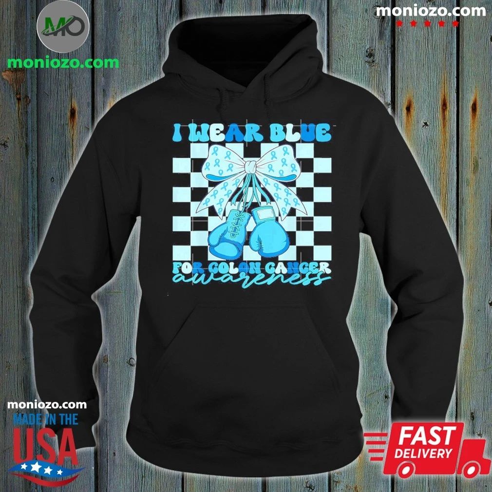 Original I Wear Blue for Colon Awareness Coquette Boxing Gloves Shirt