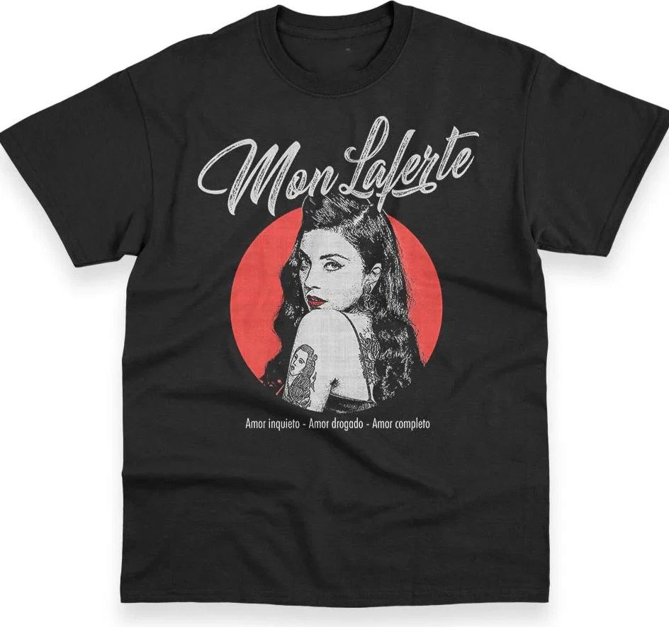 POLERA NEGRA MON LAFERTE Heavy Cotton T-Shirt Full Size LI460