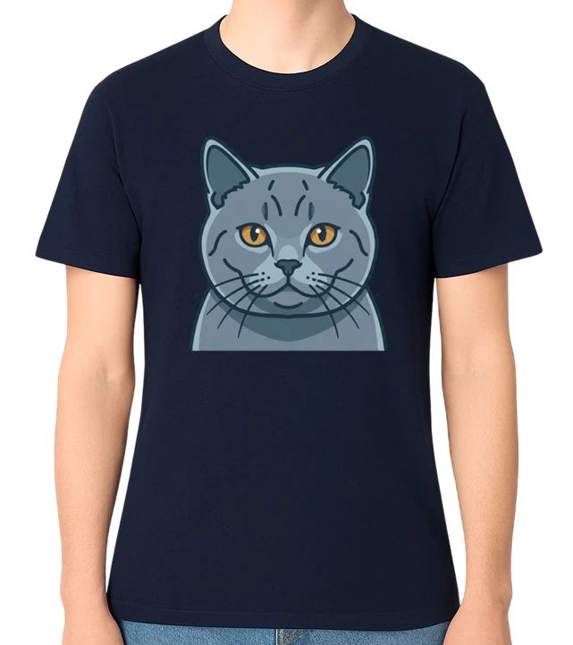 British Shorthair Cat Face Unisex T-Shirt Cute Cat Lover Graphic Tee