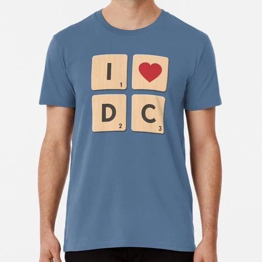 I Love Washington D c Scrabble Tiles Size S to 5XL Made in the USA T-Shirt