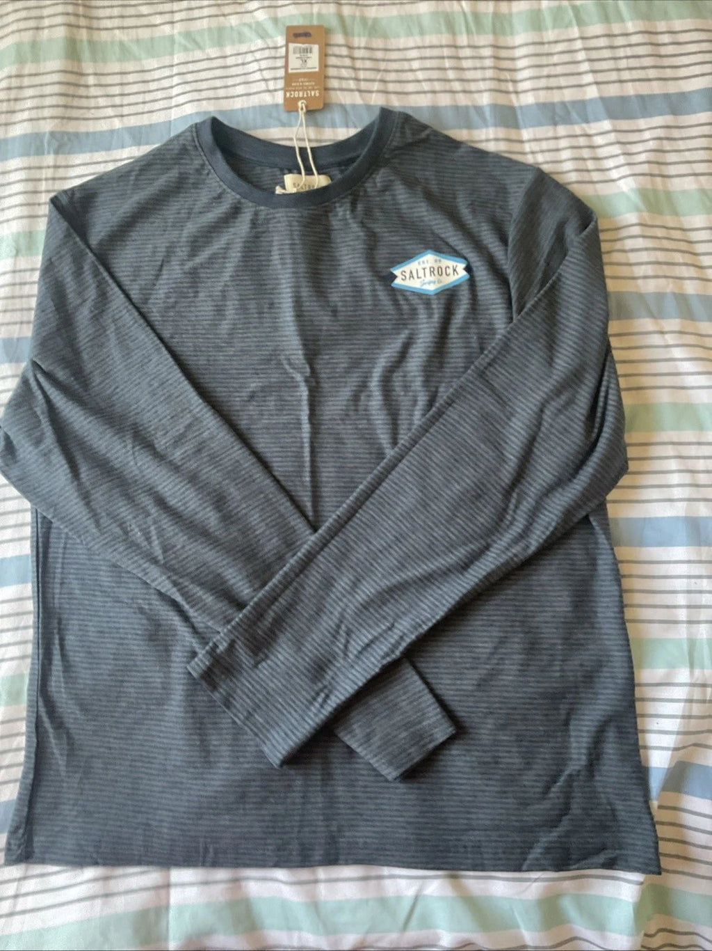 Saltrock Men’s T Shirt Size XL Surfing Co Diamond Long Sleeve Tee Blue